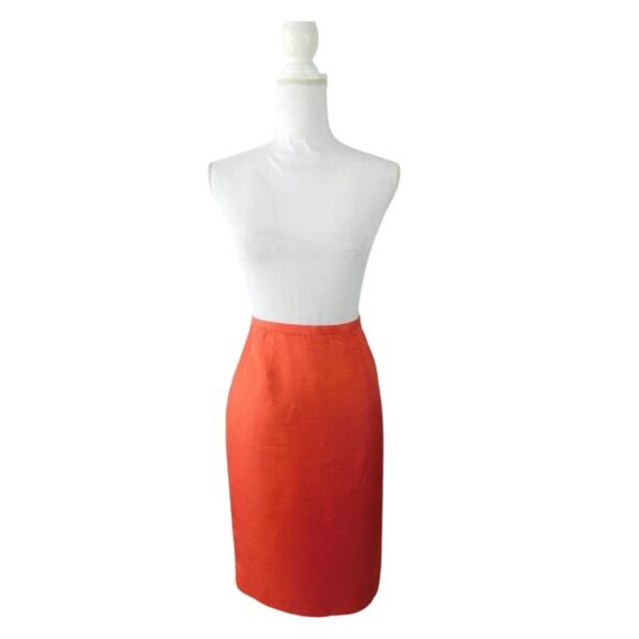Dana Buchman Silk Blend Orange Career Skirt Women's Size 12 NWT - Picture 1 of 7